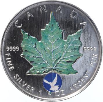 Canada Coloured Maple Leaf 2003 4 x 1 ounce silver