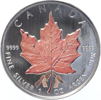 Canada Coloured Maple Leaf 2003 4 x 1 ounce silver