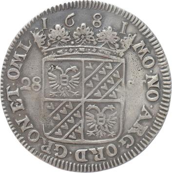 Groningen provincie Florijn van 28 stuiver kleine hoed 1681