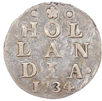 Holland Dubbele wapenstuiver 1734