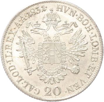 Austria 20 Kreuzer silver 1831 BU