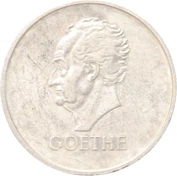 Germany Weimar Goethe 3 Mark silver 1932G UNC