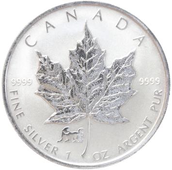 Canada maple leaf 1998 Tiger privy mark 1 ounce silver
