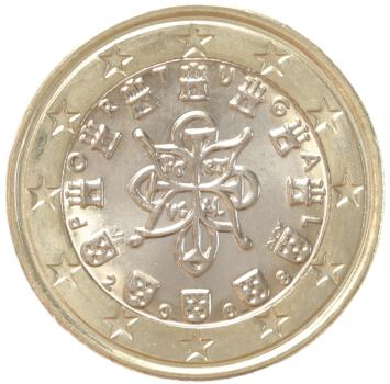 1 Euro UNC Portugal 2008 variant met oude kaart