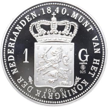 Replica 1 Gulden 1840 Willem I in Zilver