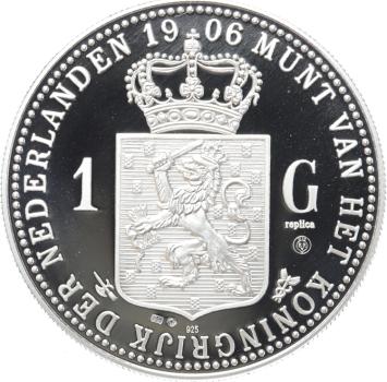 Replica 1 Gulden 1906 Wilhelmina Silver