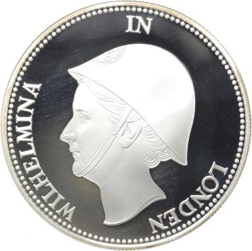 Replica 1 Gulden 1940 Wilhelmina in Londen in Zilver