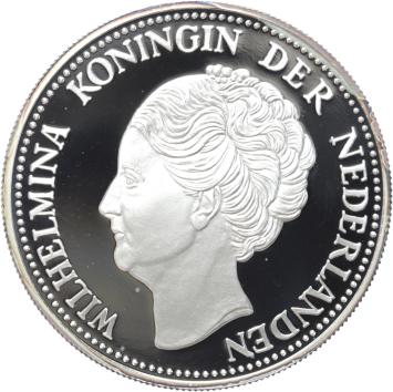 Replica 1 Gulden 1944 Wilhelmina in Zilver zonder teken