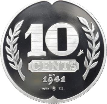 Replica 10 Cent zink 1941 in Zilver