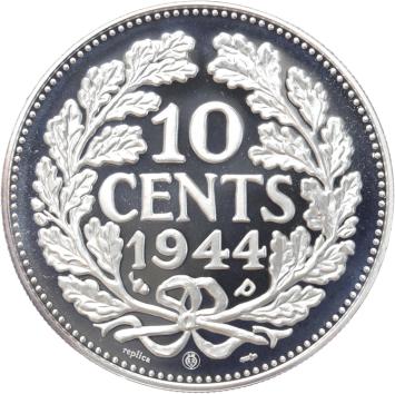 Replica 10 Cent zink 1944 in Zilver