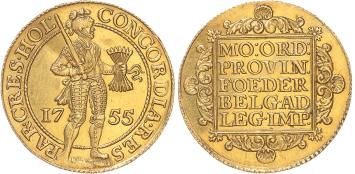 Holland Dubbele Nederlandse dukaat goud 1755