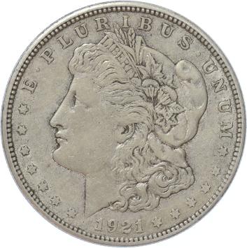 USA Morgan 1 dollar silver 1921s VF+