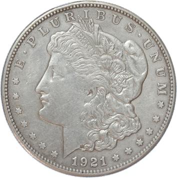 USA Morgan 1 dollar silver 1921s VF+