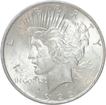 USA Peace 1 Dollar silver 1922 BU