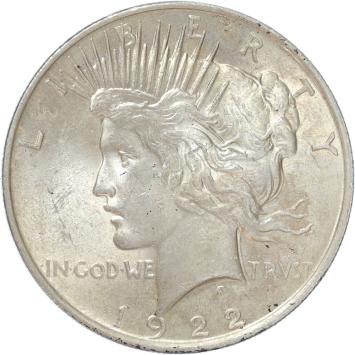 USA Peace 1 Dollar silver 1922 BU