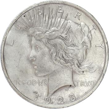 USA Peace 1 Dollar silver 1923 XF