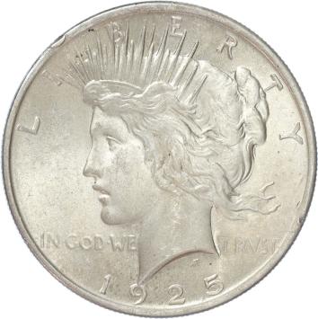 USA Peace 1 Dollar silver 1925 BU