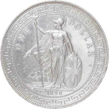 Great Britain Tradedollar 1898 silver XF/AU