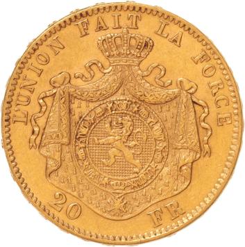 Belgium 20 francs 1874a