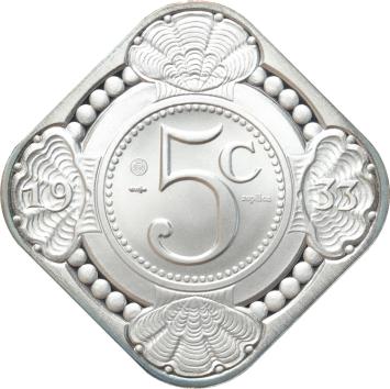 Replica 5 Cent 1933 in Zilver