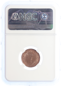 Netherlands Koning Willem III 1 cent 1884 MS64 RB