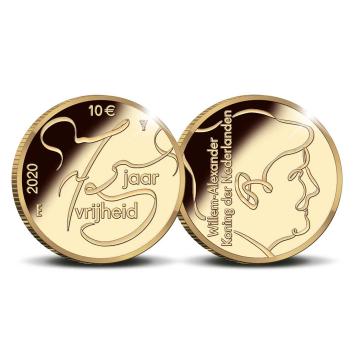75 jaar Vrijheid 10 euro goud 2020 herdenkingsmunt proof
