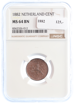 Netherlands Koning Willem III 1 cent 1882 MS64 BN