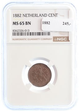 Netherlands Koning Willem III 1 cent 1882 MS65 BN
