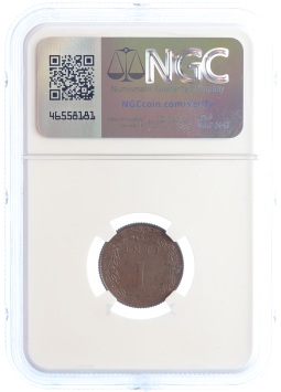 Netherlands Koningin Wilhelmina 1 cent 1905 MS63 BN