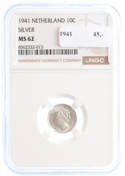 Netherlands Queen Wilhelmina 10-cent 1941 MS62