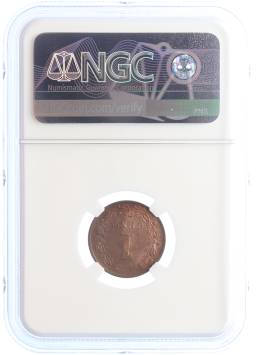 Netherlands Koning Willem III 1 cent 1884 MS63 RB