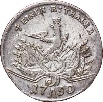 German states Prussia 1/4 Thaler 1750 A silver VF