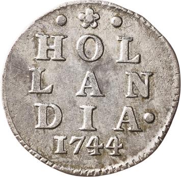 Holland Dubbele wapenstuiver 1744/24