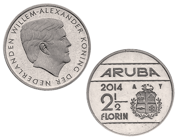 2 1/2 Florin Aruba BU Willem-Alexander