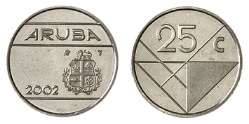 25 Cent Aruba BU/FDC