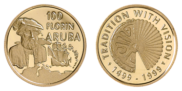 100 Florin 1999 Vespucci Aruba Proof