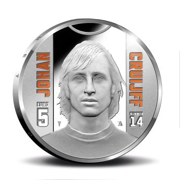 Johan Cruijff Vijfje 2017 Kleurset herdenkingsmunten zilver