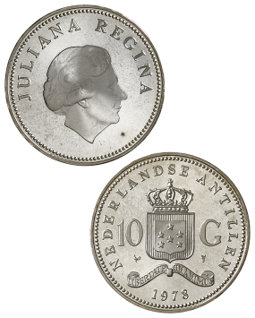 10 Gulden 1978 150 jaar Bank Nederlandse Antillen Prooflike