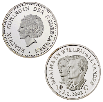 10 Gulden 2002 Huwelijk Maxima en Willem-Alexander Nederlandse Antillen Proof