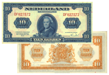 10 gulden 1943 II Wilhelmina 44-1