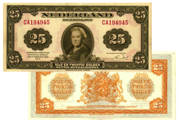 25 gulden 1943-II Wilhelmina 79-1