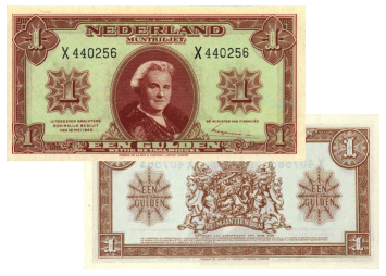 1 gulden 1945 Wilhelmina II 06-1a