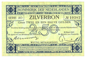 2 1/2 gulden 1915 Zilverbon 10-3a