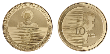 Nederland Waterland 10 Euro 2010 herdenkingsmunt goud proof