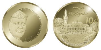 Vredespaleis 10 Euro 2013 herdenkingsmunt goud proof
