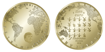 Kinderdijkse Molens 10 Euro 2014 herdenkingsmunt goud proof
