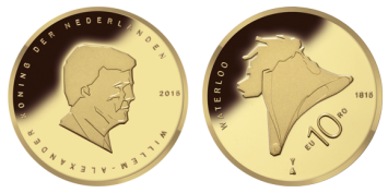 Slag bij Waterloo 10 Euro 2015 herdenkingsmunt goud proof