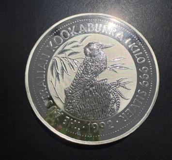 Australië Kookaburra 1992 1 kilo silver