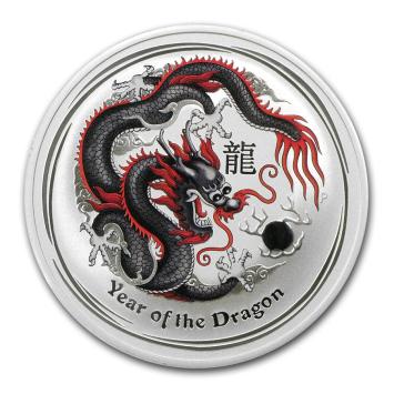 Australië Lunar 2 Draak 2012 (Black-Red) 2012 1 ounce silver