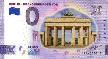 0 Euro biljet Duitsland 2023 - Berlin - Brandenburger Tor KLEUR